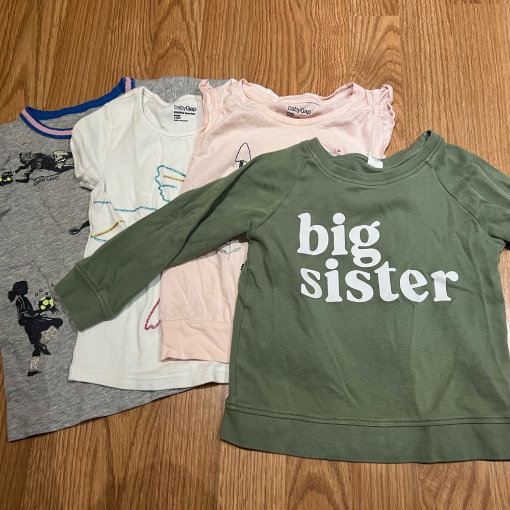 Big Sister long sleeve and three t shirts, 4T